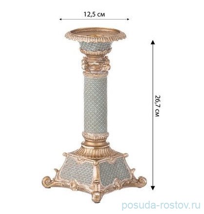 Подсвечник 12,5 х 12,5 х 26,7 см &quot;Рококо&quot; / 313492