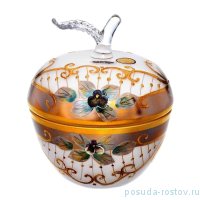 Вазочка 10,5 см с крышкой-яблоко &quot;Лепка белая&quot; SC / 156902