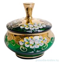 Ваза 18 см с крышкой &quot;Лепка зелёная&quot; / 057411