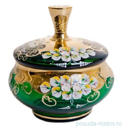 Ваза 18 см с крышкой &quot;Лепка зелёная&quot; / 057411