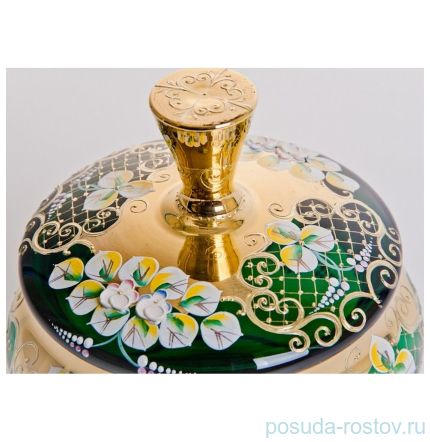 Ваза 18 см с крышкой &quot;Лепка зелёная&quot; / 057411
