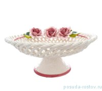 Блюдо 43 х 22 см круглое н/н &quot;Розы&quot; / 275741