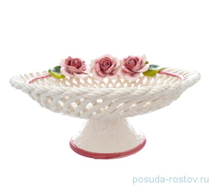 Блюдо 43 х 22 см круглое н/н &quot;Розы&quot; / 275741