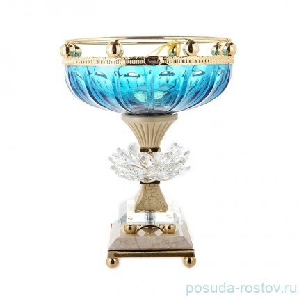 Ваза для фруктов 20 см н/н &quot;Розаперла /Ивонн /Голубая&quot; / 280085