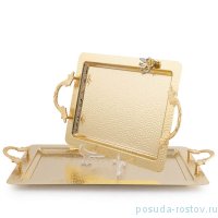 Набор подносов 2 шт прямоугольные &quot;Татуировка /золото&quot; / 272558