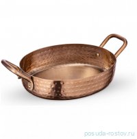 Сковородка 14 x 11.5 x 3.5 см овальная мини с 2-мя ручками для подачи &quot;Hammered&quot; / 370387