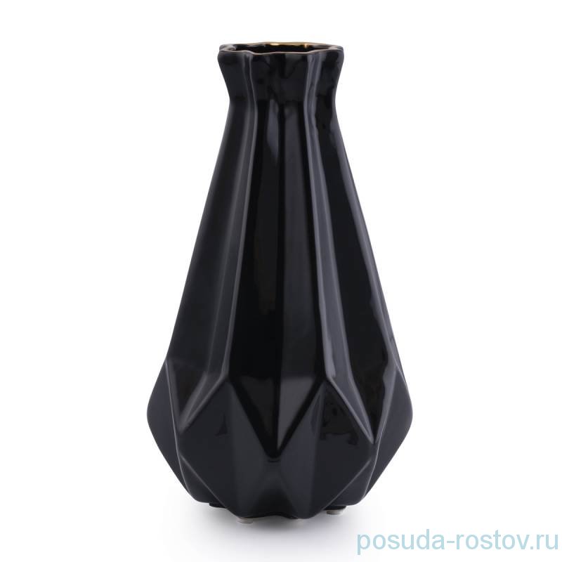 Ваза для цветов 30 см чёрная "Bohca Black" / 246468