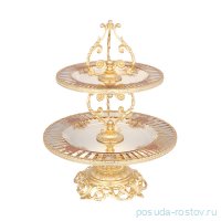 Этажерка 2-х ярусная 30 x 30 x 45 cм н/н &quot;Розаперла /Золотая&quot; / 280096