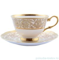 Набор чайных пар 220 мл  6 шт &quot;Кларис /Золотая романтика&quot; крем / 151937