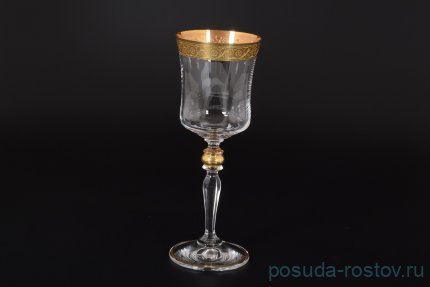 Бокалы для красного вина 250 мл 6 шт &quot;Грейс /Золотой цветочный кант&quot; / 128473