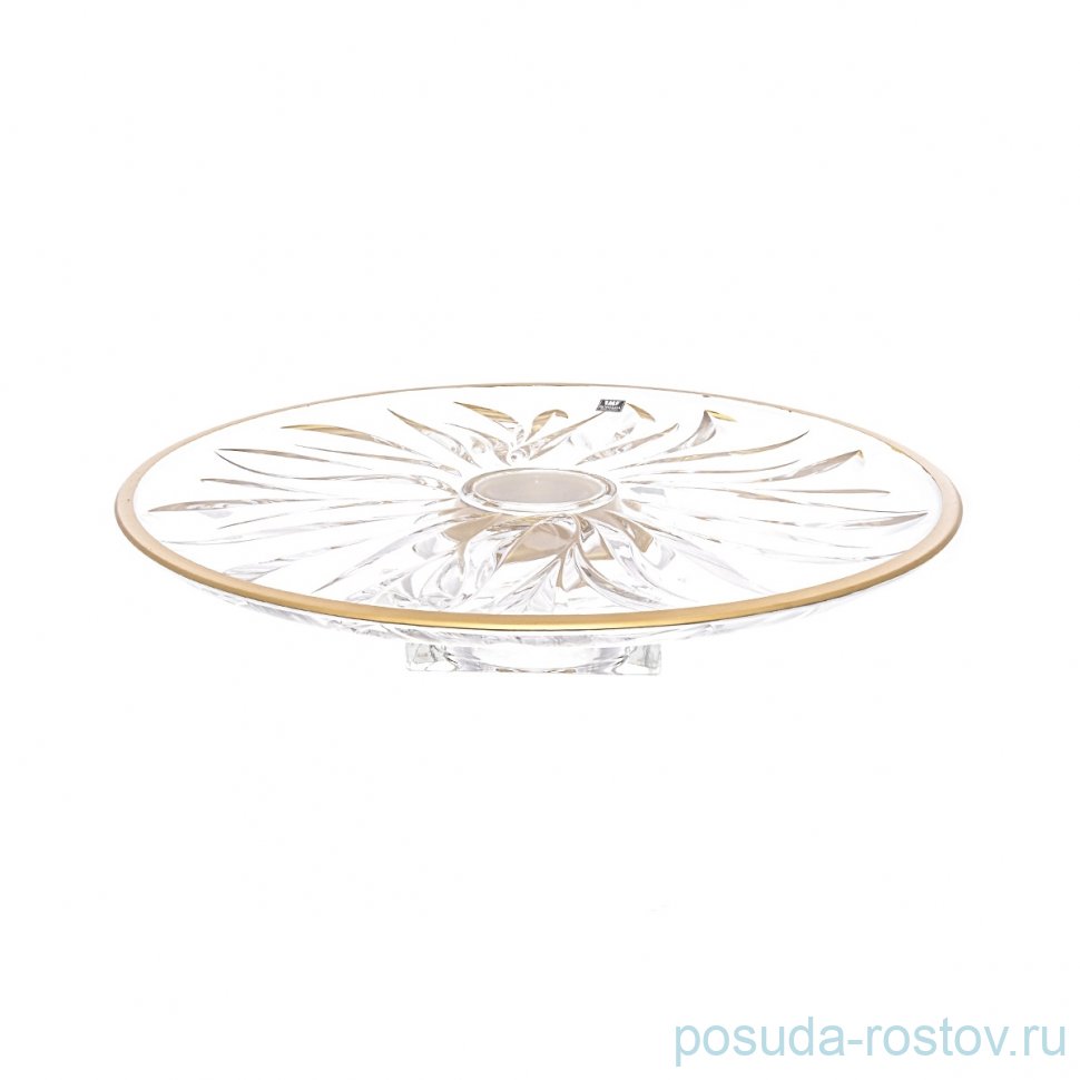 Тортница 35 см н/н плоская "Flame /Матовая полоса" AS Crystal / 171488