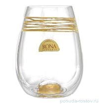 Стаканы для воды 460 мл 4 шт &quot;Drink master /Пружинка с золотым дном&quot; / 061217
