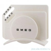 Набор разделочных досок 3 предмета на подставке мрамор Smeg / 349371