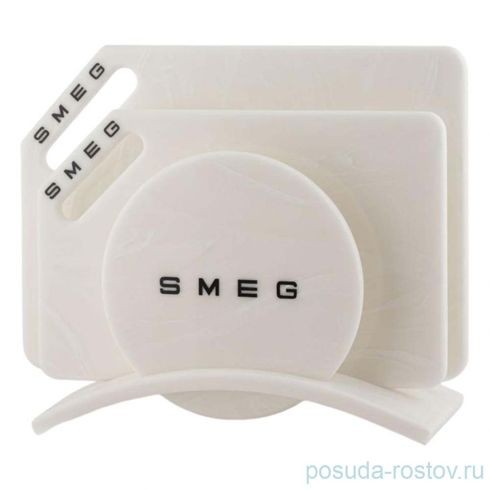 Набор разделочных досок 3 предмета на подставке мрамор Smeg / 349371