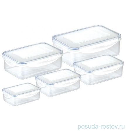Набор контейнеров 5 шт (200 мл, 500 мл, 1 л, 1,5 л, 2,5 л) прямоугольные &quot;FRESHBOX&quot;  / 141636