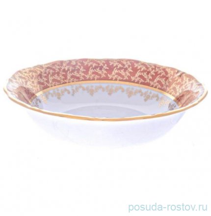 Салатник 23 см &quot;Мария-Тереза /Золотые листики на красном&quot; R-S / 272725
