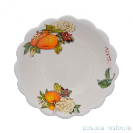 Салатник 25 см с ложками &quot;Artigianato ceramico /Апельсин и роза&quot; / 228329
