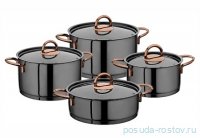 Набор кастрюль 8 предметов чёрные &quot;JET BLACK STEEL&quot; / 295994