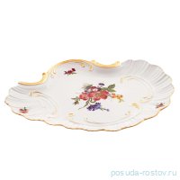 Поднос 31 см Ракушка &quot;Корона /Мейсенский букет&quot; / 159716