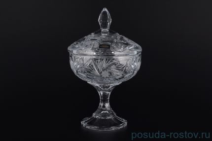 Ваза для конфет 24 см н/н с крышкой &quot;Пинвил /Без декора&quot; / 093021