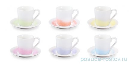 Набор кофейных пар 90 мл 6 шт для эспрессо &quot;myCOFFEE /Pastels&quot; / 247491