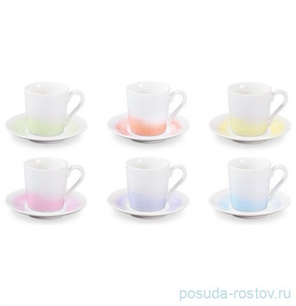 Набор кофейных пар 90 мл 6 шт для эспрессо &quot;myCOFFEE /Pastels&quot; / 247491