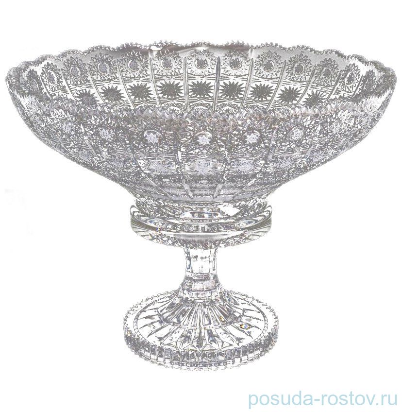 Ваза для фруктов 35 см н/н "S.Crystal /Хрусталь резной" / 064151