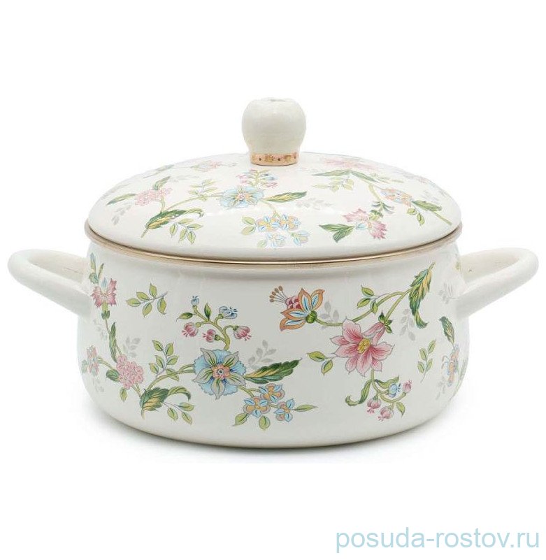 Кастрюля 20 см с крышкой эмалированная 2,8 л "Magnolia" (подарочная упвквка) / 330807