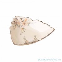 Блюдо 20 х 5 см треугольное &quot;Цветы /отводка платина&quot; / 342712