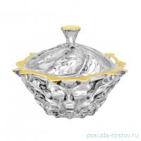 Конфетница 21 см с крышкой &quot;Самба /золото&quot; / 343943