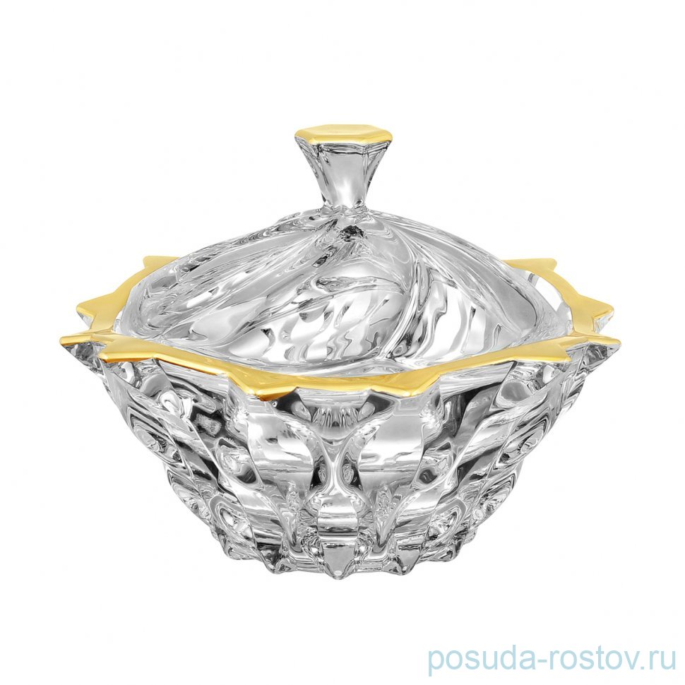 Конфетница 21 см с крышкой "Самба /золото" / 343943