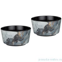 Набор салатников 11,5 х 6,5 см 2 шт чёрные &quot;Moon art&quot; / 271113