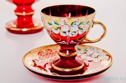 Чайный сервиз на 6 персон 15 предметов &quot;Лепка красная&quot; / 060360