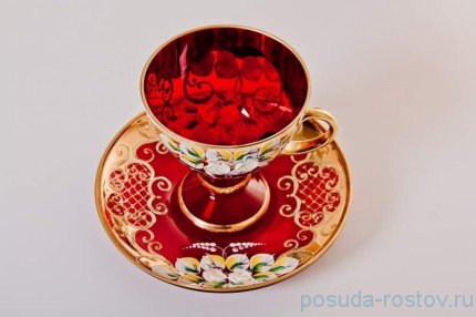 Чайный сервиз на 6 персон 15 предметов &quot;Лепка красная&quot; / 060360
