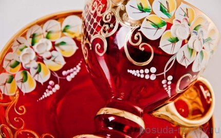 Чайный сервиз на 6 персон 15 предметов &quot;Лепка красная&quot; / 060360