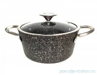 Кастрюля 24 х 12 см со стеклянной крышкой антипригарное покрытие черная 4 л &quot;GRANITE SINGLES&quot; / 288931
