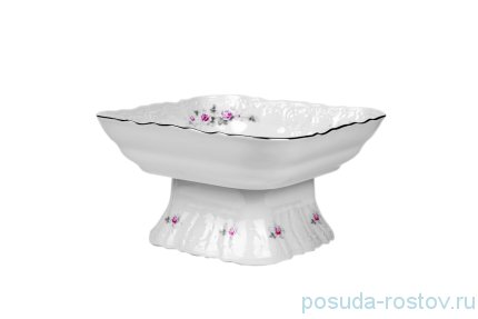 Салатник 25 см квадратный н/н &quot;Бернадотт /Серая роза /платина&quot; / 271909