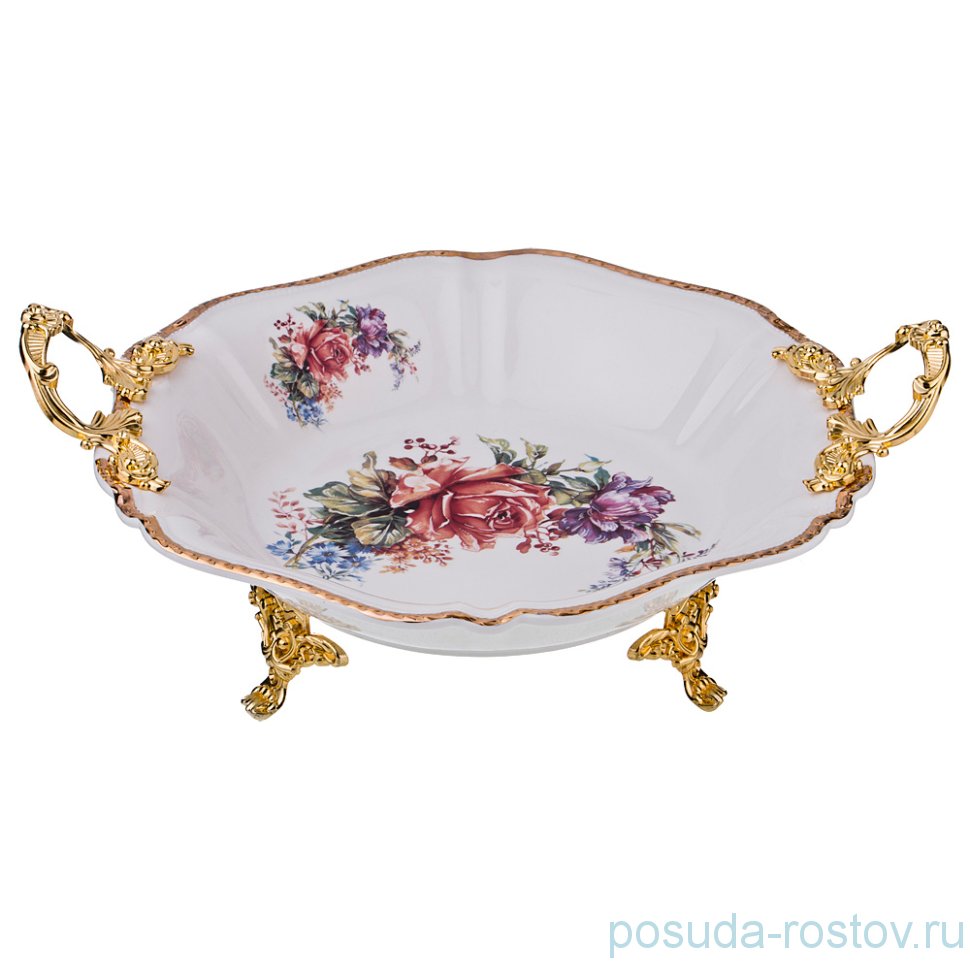 Фруктовница 35 х 33,5 х 7 см на ножках с ручками "Верона" / 187343