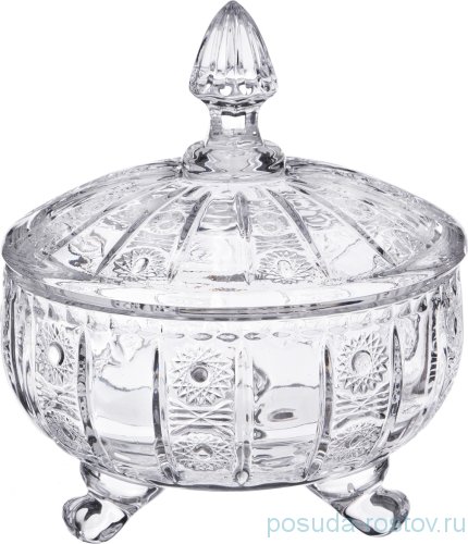 Конфетница 17 х 21 см на 3-х ножках с крышкой &quot;muza crystal&quot; / 187590