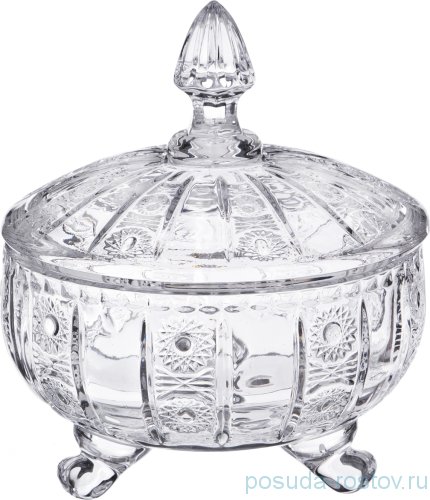 Конфетница 17 х 21 см на 3-х ножках с крышкой &quot;muza crystal&quot; / 187590