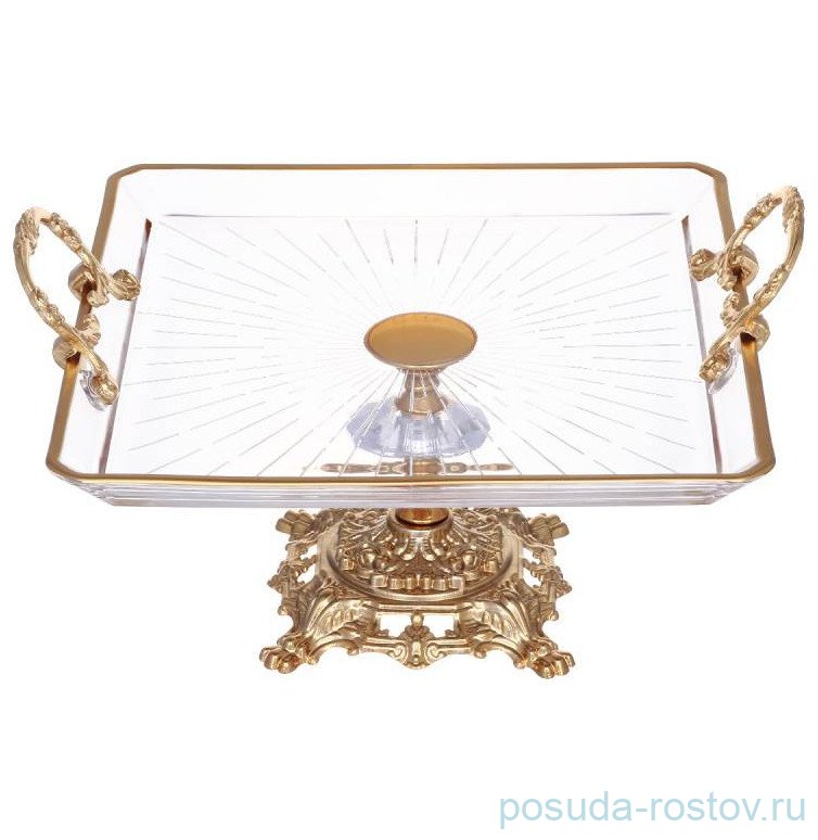 Блюдо 24 x 24 x 13 см квадратное н/н с ручками "Zamak"  / 290677