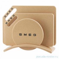 Набор разделочных досок 3 предмета на подставке шампань Smeg  / 349379