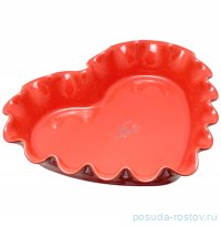Форма для выпечки пирога 32,5 x 28 x 6 см алая 2 л Сердце &quot;Emile Henry&quot; / 262358