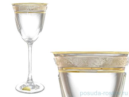 Бокалы для белого вина 190 мл 6 шт &quot;Флора /Узкая платина&quot; / 018381