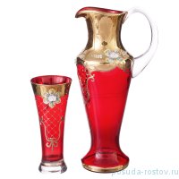 Набор для воды 7 предметов (кувшин + 6 стаканов) &quot;Иксовка /Лепка красная&quot; J-M / 151010