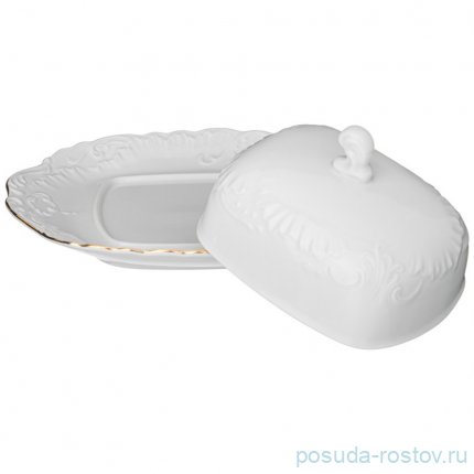 Масленка 23 х 16,5 х 10 см &quot;Рококо /Отводка золото&quot;  / 034757