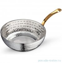 Сковородка 18 x 6 см глубокая круглая мини с одной ручкой для подачи &quot;Hammered&quot; / 370336