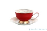 Набор чайных пар 220 мл 6 шт &quot;Розы /красная&quot; / 140025