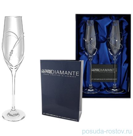 Бокалы для шампанского 210 мл 2 шт прозрачные &quot;Diamante /С стразами&quot; / 061212