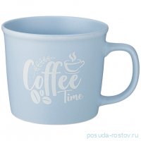 Кружка 370 мл голубая &quot;Кофемания /Coffee time&quot; / 337386
